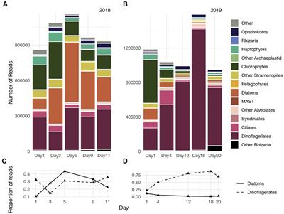 Physiology governing diatom vs. dinoflagellate bloom and decline in coastal Santa Monica Bay